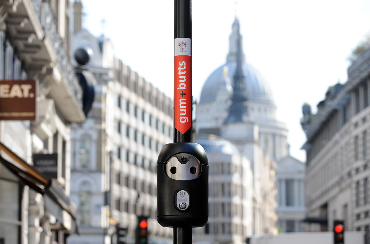 City of London Smartbin with St Paul’s Cathedral behind
